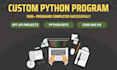 write, edit, review custom python program code