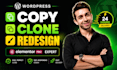 redesign wordpress website , copy clone redesign website in 24 hour