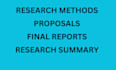 do research  methods, proposals, research projects and final reports