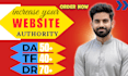 increase domain authority moz da trust flow tf and ahrefs dr