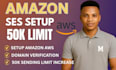 setup amazon AWS ses and increase email sending limit professionally