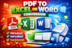 convert pdf to word or excel and adding digital signature