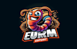 make an worm esports mascot logo design with source files