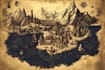 fantasy map illustration for dnd, novels and games