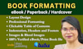 do book formatting, book layout design, kindle ebook formatting
