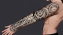 create sleeve tattoo design in geometric style