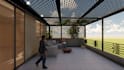 design modern pergola, balcony pergola, privacy panel design