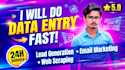do web scraping, data scraping, data entry, and data mining