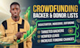 generate backers list, donors list for your indiegogo, kickstarter and gofundme