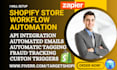 setup shopify store workflow automations mesa app react flow synctrack zapier