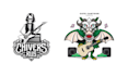 create amazing skeleton cartoon music guitar logo