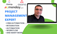 setup project management on monday, asana, clickup monday com clickup automation