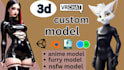 custom vrchat avatar creation furry avatar 3d model for vrchat