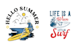 design unique summer skeleton jetski logo