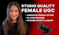 create a studio quality female ugc video ad