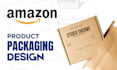 do product box packaging design with 3d mockup and amazon packaging design