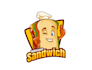 make unique sandwich cartoon logo