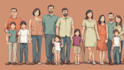 draw a vector art family portrait