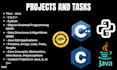 do java, c, and cpp programming projects and assignment