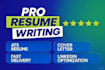 write professional resume and cover letter or CV