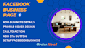 do create facebook business page setup and creation