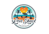 design awesome love shack beach bar logo