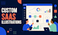 create modern flat illustrations for your saas website or app