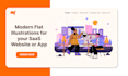 create modern flat illustrations for your saas website or app