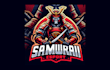 do samurai esport mascot logo with your creative thinking