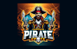 do captain pirate esport mascot logo with creative concepts