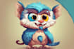 draw an eyecatchy mascot, animal cartoon character