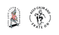 design vintage skeleton skate logo with illustration