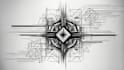 create black and white geometric artistic tattoo design