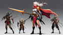 draw a character design or concept art, fantasy illustration