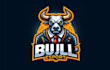 do awesome bull mascot logo with express delivery