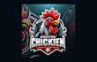 do rooster chicken mascot logo with express delivery