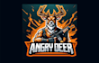 design an angry deer mascot logo with free source file