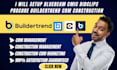 setup  bluebeam, cmic, bidclips, procore, buildertrend CRM for constructions