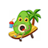 make mascot juice and coconut drink logo