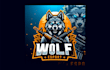 make a powerful wolf mascot logo with free source file