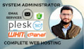 setup cpanel and setup full web hosting plesk dns SMTP emails wordpress