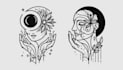 make a minimalist lineart tattoo design or illustration