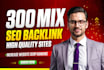 create 300 mix seo backlink with high quality site