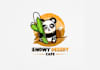 design unique snowy desert cafe logo