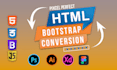 convert figma, xd, PSD, or canva designs to responsive HTML5 with bootstrap 5