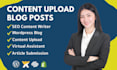 do effortless content upload , blog and article upload to your website