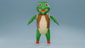 do a 3d cartoon character
