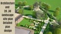 2d 3d render architecture and landscape site plan design