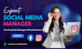 be your instagram and facebook virtual assistant and manager