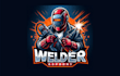 do a creative welder mascot logo with unique creativity